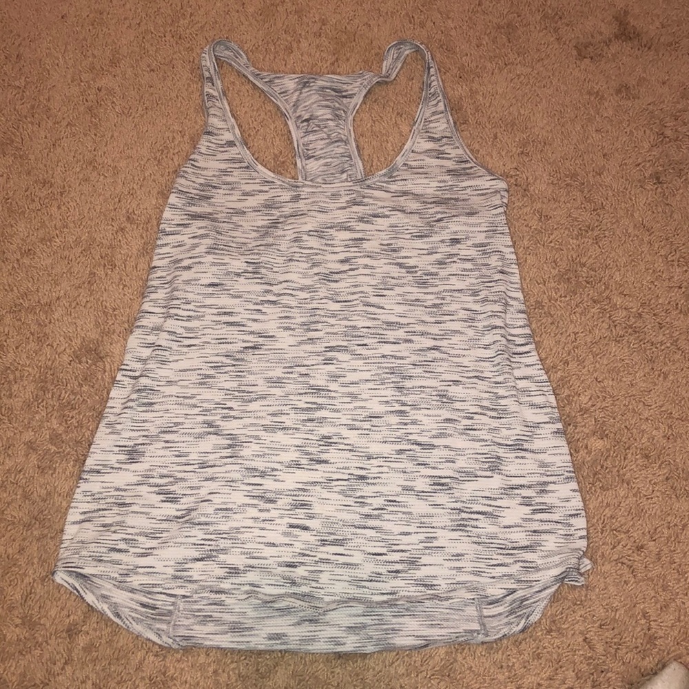 Grey and White Lululemon Tank